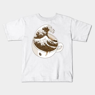 The Great Wave off Coffee Kids T-Shirt